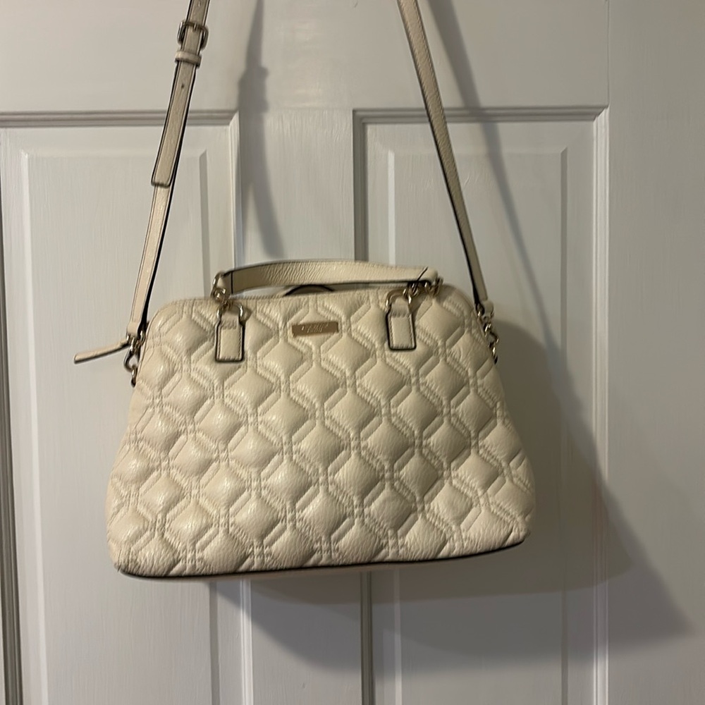 Kate Spade cream quilted shoulder bag
